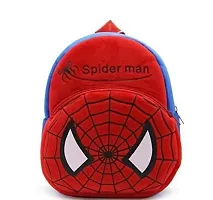 Stylish Elephant And Spiderman Soft Velvet Embroidered Backpacks for Kids-Pack of 2-thumb2