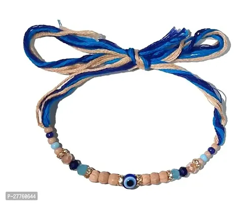 WomenSky Gold Plated Evil Eye Bracelet with Enamel, Jewellery for Women and Girls, Ideal for Gifting, 1 Piece (Blue)