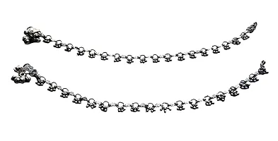 WomenSky Silver Plated Traditional Anklets-thumb2