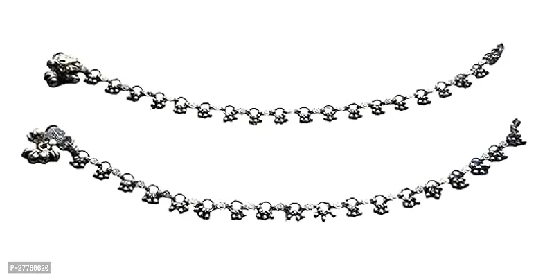 WomenSky Silver Plated Traditional Anklets-thumb3