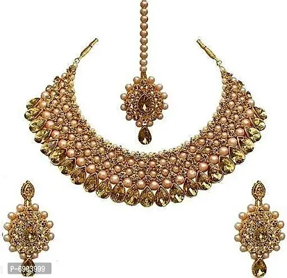 Womensky Necklace set with earring and mang tika-thumb0