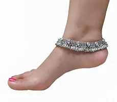 WomenSky Combo Jewellery German Silver Plated Stylish Handmade Anklets for Girls and Women-thumb3