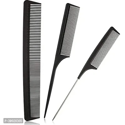 Professional Hair Cutting Combs Hair Styling Salon Barber Carbon Anti static Hair Cutting Styling Combs black Set of 3-thumb0