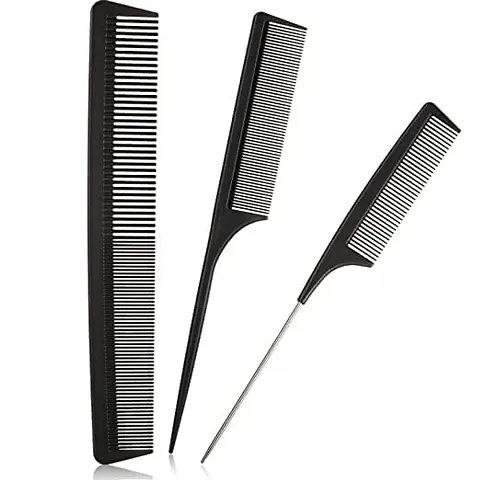 Professional Hair Cutting Combs Hair Styling Salon Barber Carbon Anti static Hair Cutting Styling Combs black Set of 3