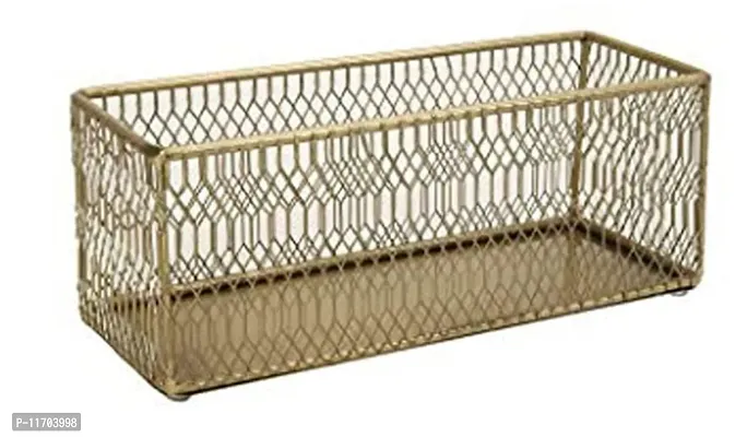 Gold Wire Cutlery holder basket for storage and organizing Kitchen and Bathroom