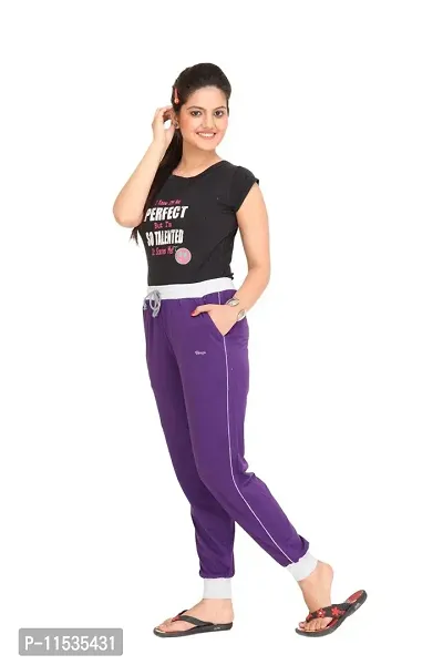 Colors  Blends - Women's Cotton Blend Track Pants-thumb3