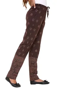 Colors  Blends - Coffee- Printed Track Pants for Women -Size S-thumb3