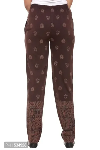 Colors  Blends - Coffee- Printed Track Pants for Women -Size S-thumb5