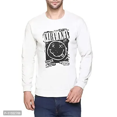 Colors & Blends - Men's Cotton Round Neck Printed Sweatshirt (Ecru. - M)-thumb0