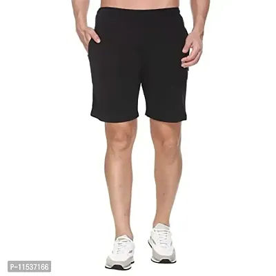 Colors & Blends - Men's Cotton Bermuda Shorts (Black - XL)