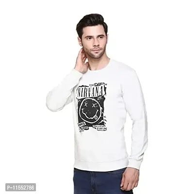 Colors & Blends - Men's Cotton Round Neck Printed Sweatshirt (Ecru. - M)-thumb4