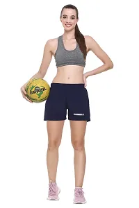 Colors & Blends - Women's Quickdry Activewear Shorts (Navy - S)-thumb4