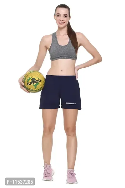 Colors & Blends - Women's Quickdry Activewear Shorts (Navy - S)-thumb5