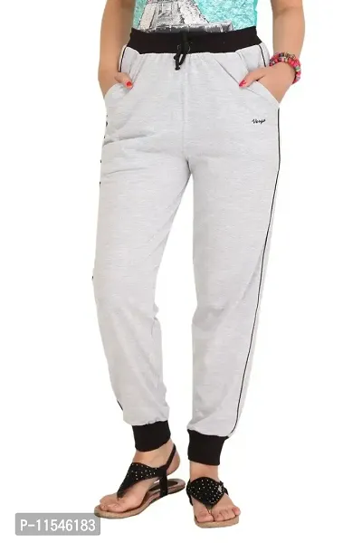 Colors & Blends - Mellange- Cotton Blended Track Pants with Pockets and Ribbed Bottom -Size M