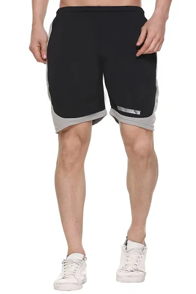 Colors & Blends - Men's Quickdry Activewear Shorts (Black - XL)