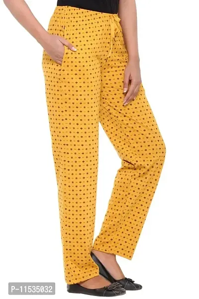 Colors & Blends - Mustard- Printed Track Pants for Women -Size S-thumb3