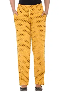 Colors & Blends - Mustard- Printed Track Pants for Women -Size S-thumb1