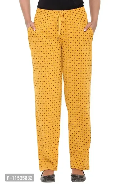 Colors & Blends - Mustard- Printed Track Pants for Women -Size S-thumb2