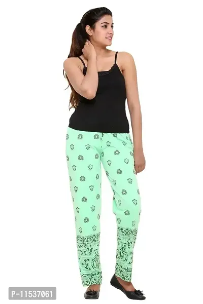 Women's Cotton Blended Printed Lounge Wear - Track Pants