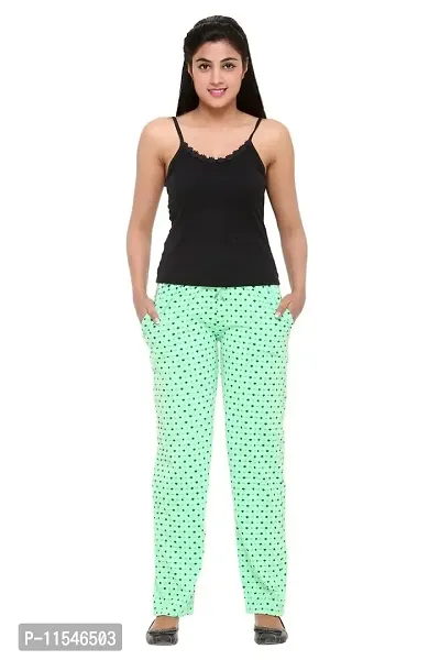 Colors & Blends - C.Green- Printed Track Pants for Women -Size XL
