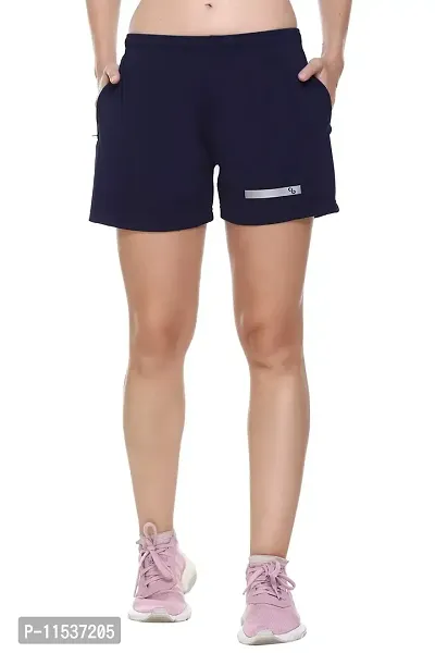 Colors & Blends - Women's Quickdry Activewear Shorts (Navy - S)-thumb0