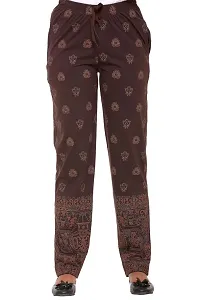 Colors  Blends - Coffee- Printed Track Pants for Women -Size S-thumb1