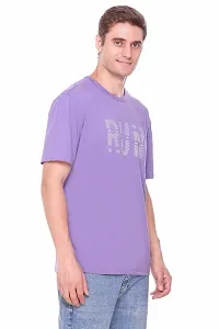 Colors & Blends - Men's Cotton Oversized T-Shirts (Lavender - M)-thumb3