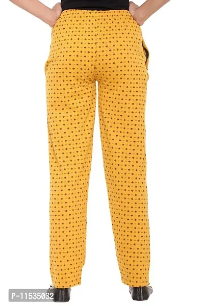 Colors & Blends - Mustard- Printed Track Pants for Women -Size S-thumb5