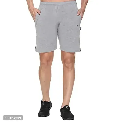 Colors & Blends - Men's Cotton Bermuda Shorts (Grey Melange - XL)