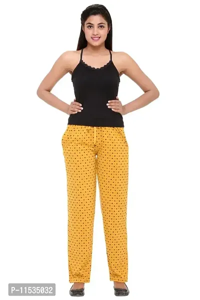 Colors & Blends - Mustard- Printed Track Pants for Women -Size S-thumb0