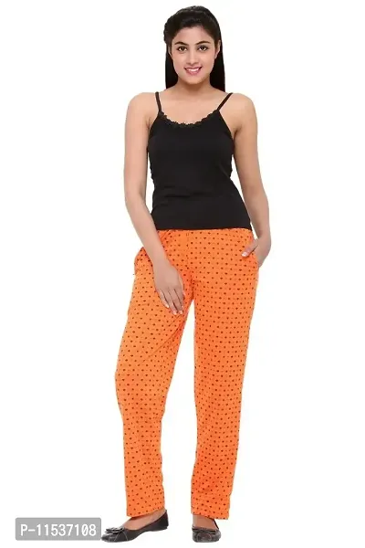 Colors & Blends - Orange- Printed Track Pants for Women -Size S