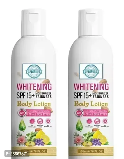 Whitening Body Lotion On Spf15+ Skin Lighten And Brightening Body Lotion Cream (100 Ml) Pack Of 2-thumb0