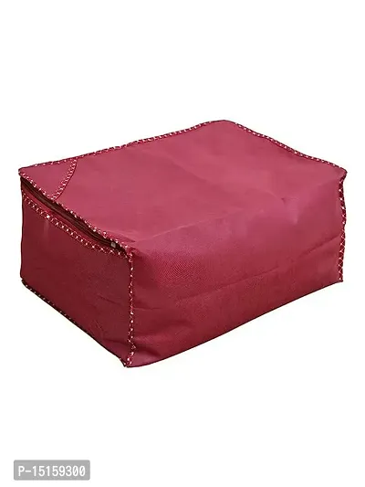 Maroon Saree Covers With Zip | Saree Covers For Storage | Saree Packing Covers For Wedding | (Maroon) Pack of 4-thumb4