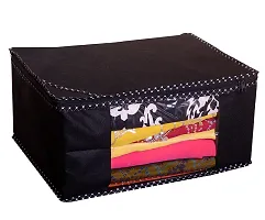 Black Saree Covers With Zip Saree Covers For Storage Saree Packing Covers For Wedding (Black) Pack Of 3-thumb1