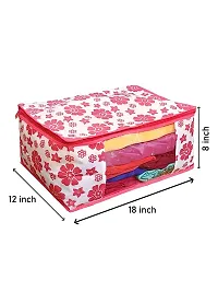 Pink Flower Saree Covers With Zip Saree Covers For Storage Saree Packing Covers For Wedding Pack Of 3-thumb2