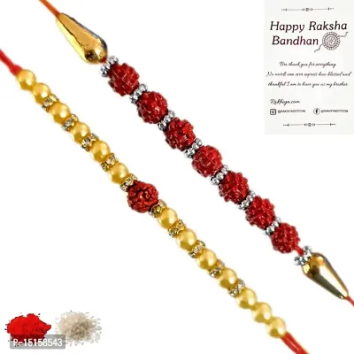 Rakhi set of 2, Rakhiya, Rakhi combo,with roli and chawal packet 304