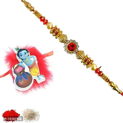 Rakhiya.com Designer Rakhi set of two, Multicolour rakhi, combo of two (set of 2), With Roli Chawal Packet 0042-thumb0