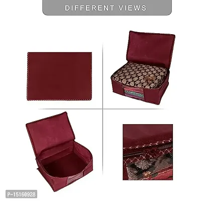 Maroon Saree Covers With Zip | Saree Covers For Storage | Saree Packing Covers For Wedding | (Plain_Maroon) Pack of 3-thumb5