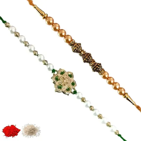 Rakhi set of 2, Rakhiya, Rakhi combo,with roli and chawal packet 299