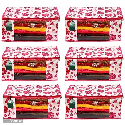 Amazon.com: atorakushon Fabric Satin Foldable Saree Covers Garments Clothes  Storage Bag Wardrobe Organizers With Double Zip Lock & Transparent Window 4  Pieces Gold : Home & Kitchen