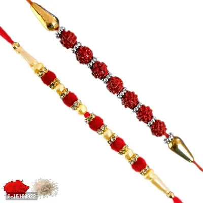 Rakhi set of 2, Rakhiya, Rakhi combo,with roli and chawal packet 106