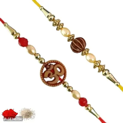 Rakhi set of 2, Rakhiya, Rakhi combo,with roli and chawal packet 2