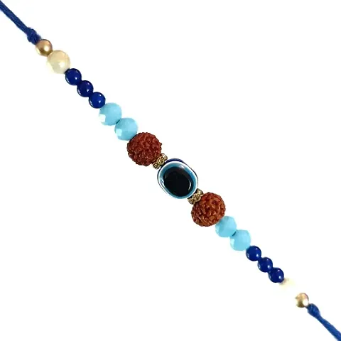 Rakhi-online | Rakhi for brother, rakhiya.com, rakhiya, rakhi, rakhi combo, Evil eye with rudraksh rakhi