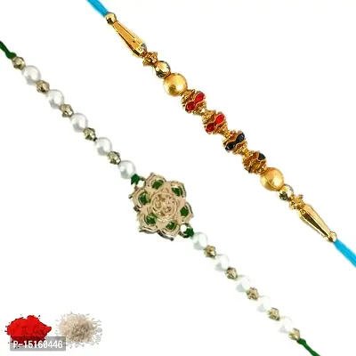 Rakhi set of 2, Rakhiya, Rakhi combo,with roli and chawal packet 290