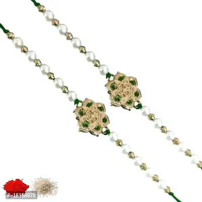 Rakhi set of 2, Rakhiya, Rakhi combo,with roli and chawal packet 250-thumb0