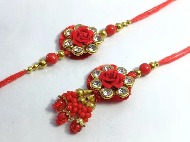 velvet Pair Rakhi, Bhaiya Bhabhi Rakhi set