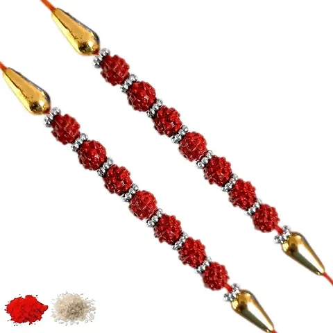 Rakhi set of 2, Rakhiya, Rakhi combo,with roli and chawal packet 161