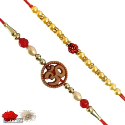 Rakhi set of 2, Rakhiya, Rakhi combo,with roli and chawal packet 334