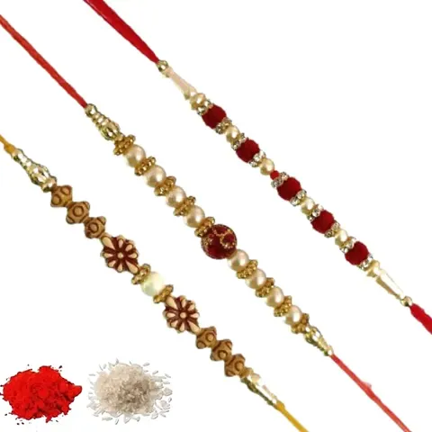 OneStoreIndia Handmade Designer Rakhi (Combo of 12) Plated Designer Pendent, American Diamond, Stone, Pearls and Beads Rakhi for Men Rakhi, Greeting Card and Roli Chawal.RH -X-44,56,79,7,58,86,36