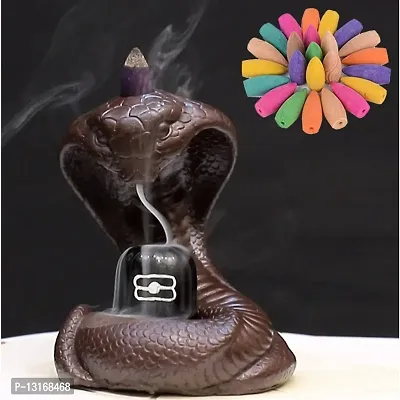Snake Smoke Fountain Incence Holder Dhoop Fountain with 10 free Backflow cones-thumb0